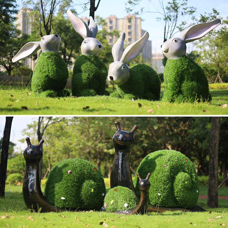 卡通蜗牛雕塑户外景观草皮蘑菇庭院公园草坪装饰摆件