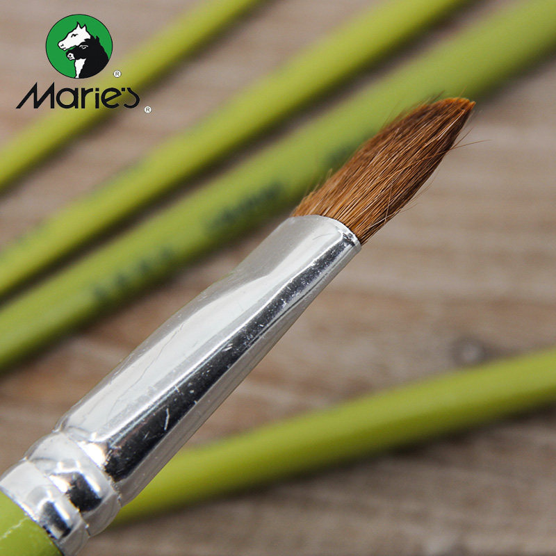 maries/马利 平头水粉笔 单支 水粉画笔 狼毫 笔刷 丙烯水彩美术