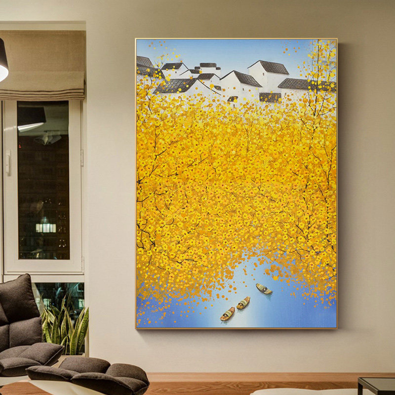 背景墙壁画办公室挂画玄关装饰画墙壁背景手绘客厅油画