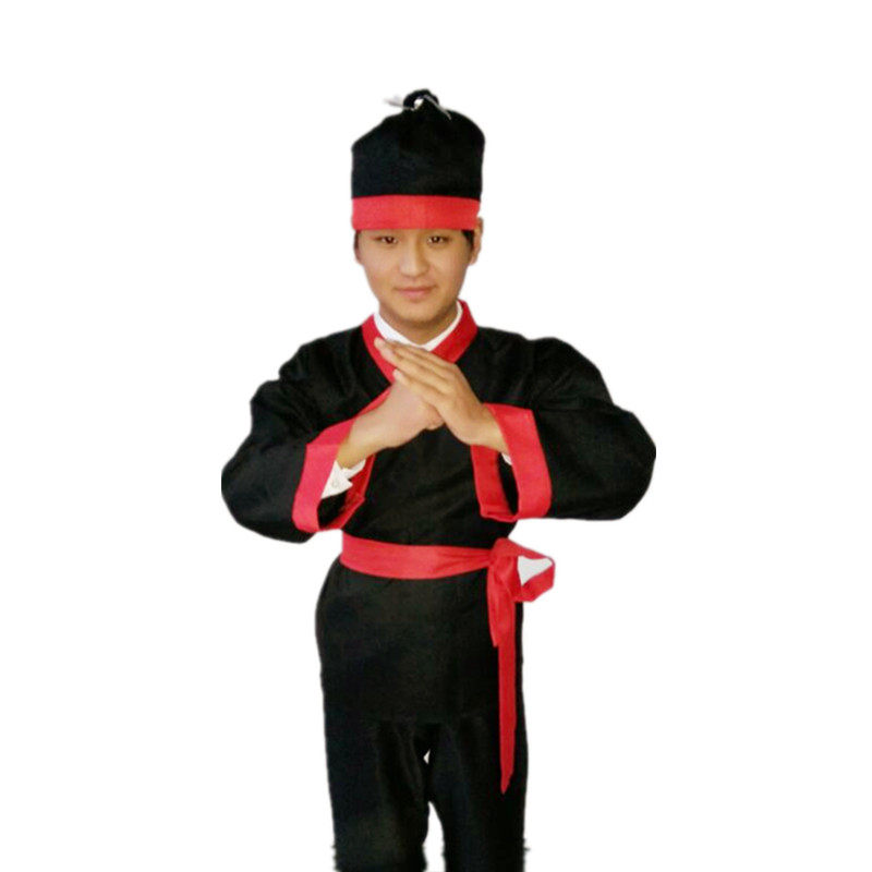 古装汉服古代家丁小二演出服店小二服装茶馆酒店工作套装男女表演