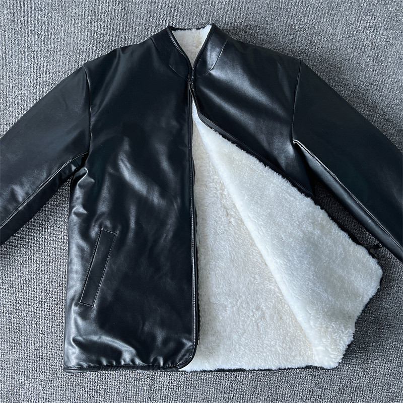 中老年真羊皮毛一体内胆外套冬季羊皮袄整皮皮上衣纯羊毛棉袄加厚