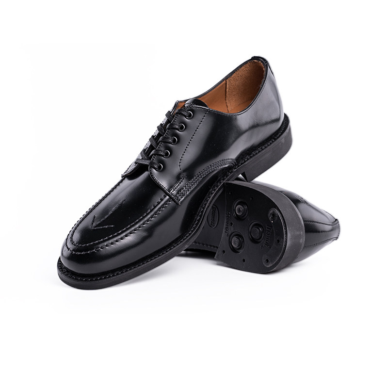 斯普瑞sanders日本复古军事线低帮亮牛皮箭头皮鞋正装皮鞋