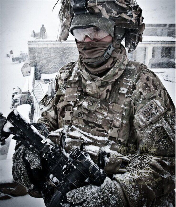 美国usmc海陆陆战队原品公发cb棕色高弹防风围巾