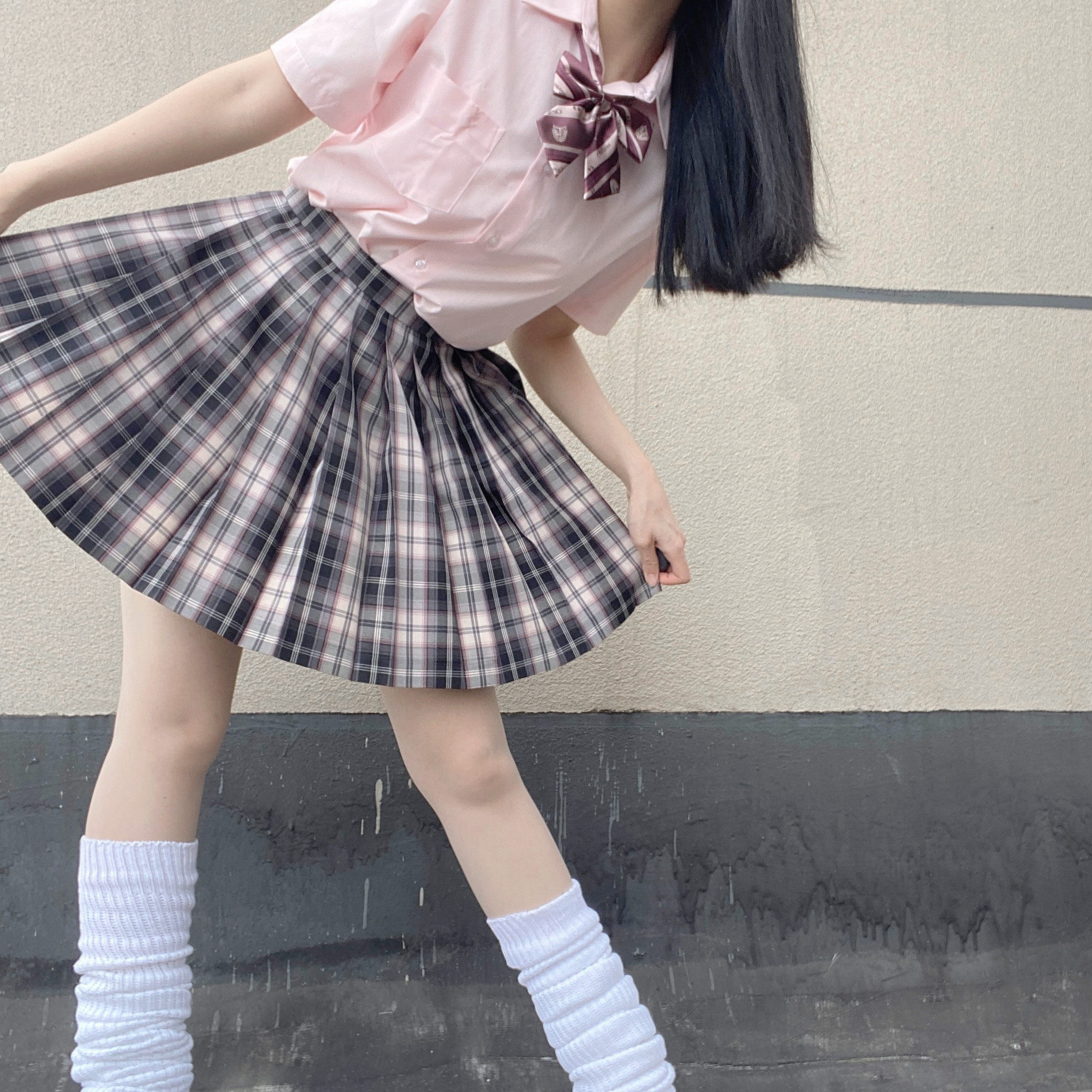 格裙半身学生百褶裙日系原创jk辣妹心脏现货学生校服