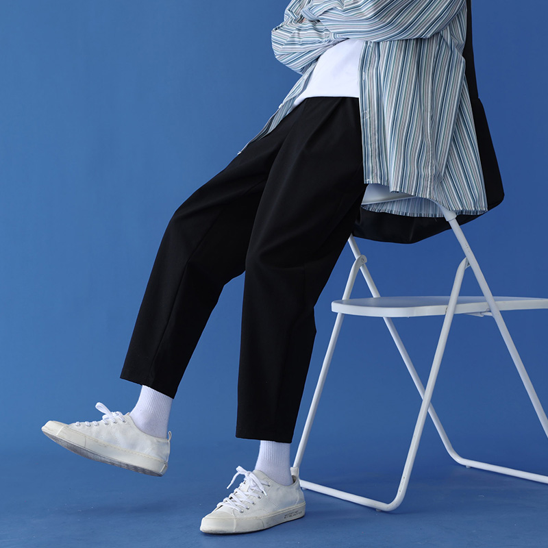 西裤男九分裤修身韩版潮流百搭宽松直筒小脚裤西装裤夏季休闲长裤