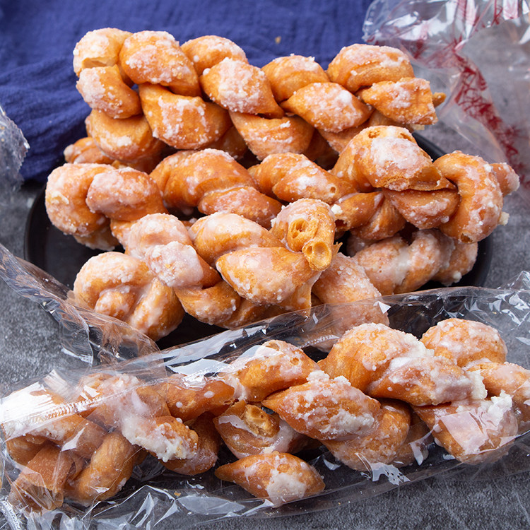 温州特产平阳苍南地方传统小吃手工白糖麻花传统中式糕点