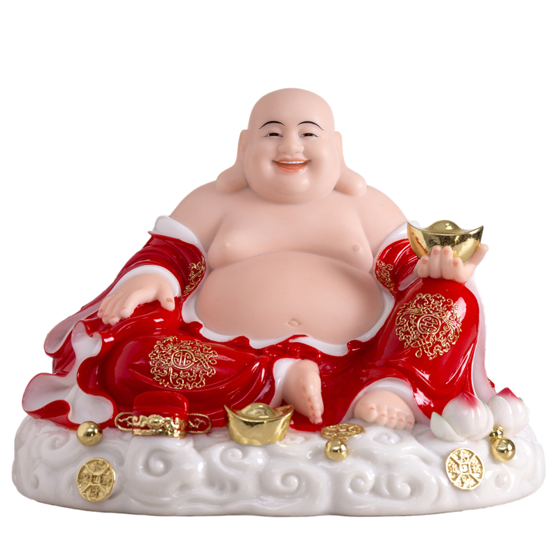 弥勒宽体笑佛汉白玉菩萨大肚佛像佛笑佛家家用摆件