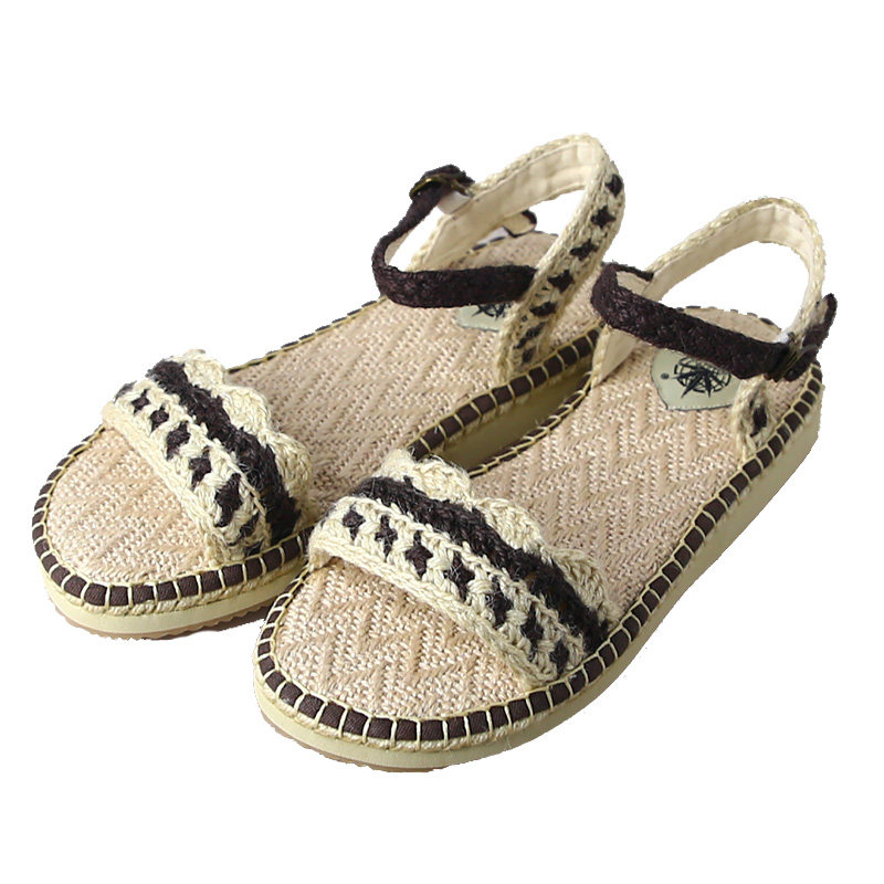 大漠行麻鞋夏季女士手工麻编凉鞋草鞋吸汗透气时装凉鞋