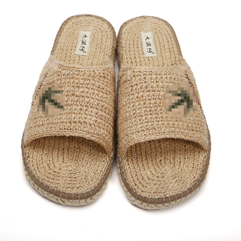 拖鞋大漠行麻编手工编织草鞋春夏男士居家室内一字拖