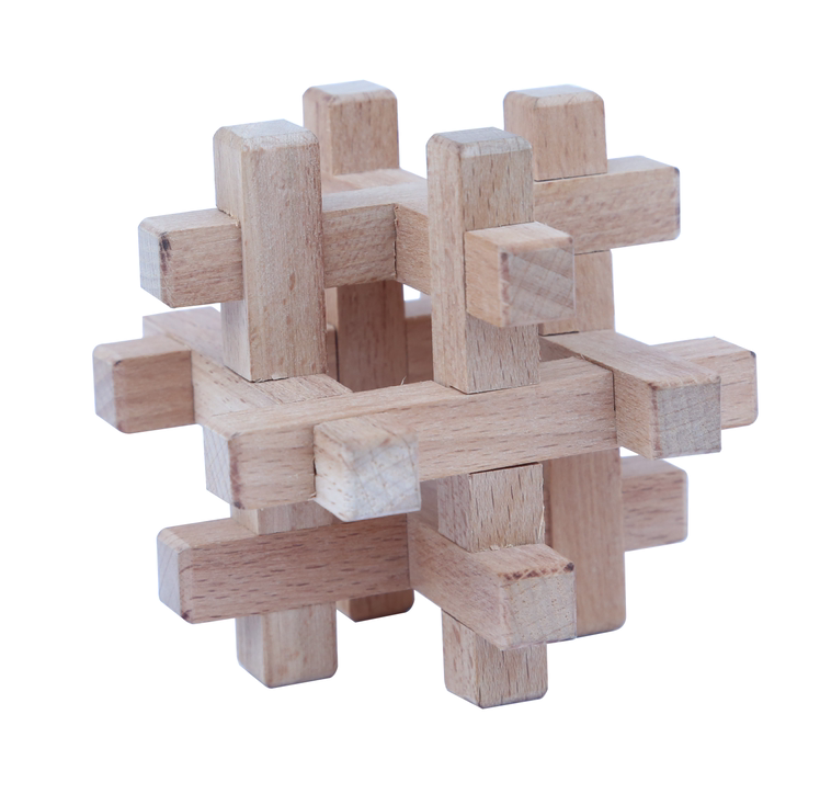 鲁班锁榉笼中取球学生拆装解锁益智实木玩具解锁