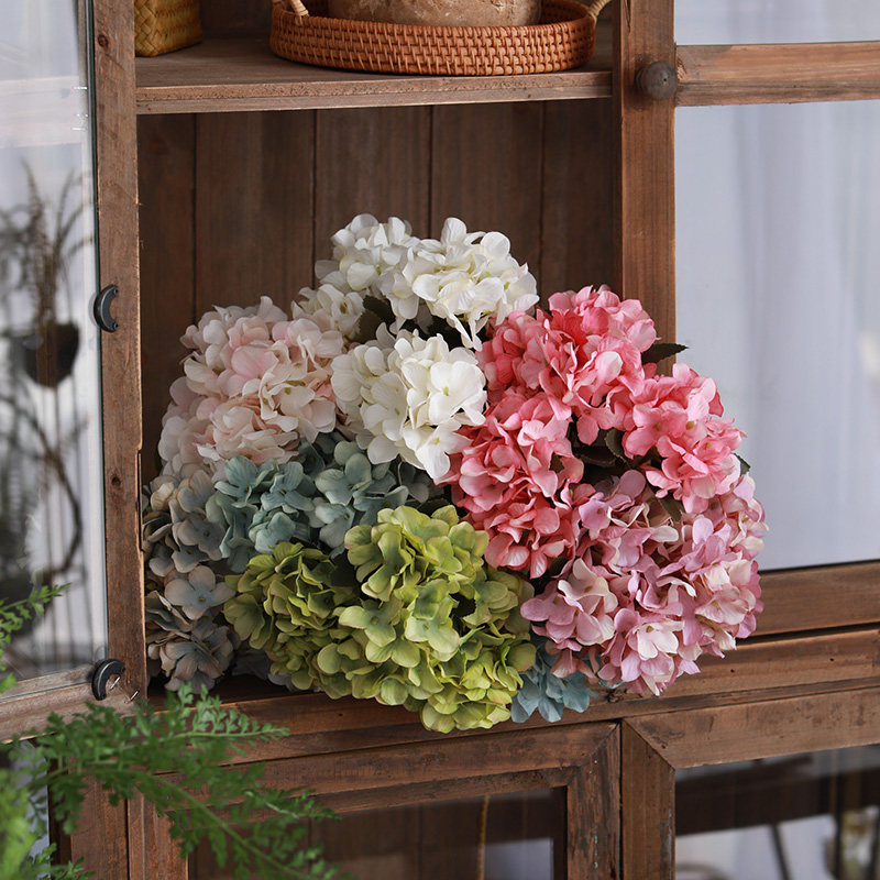 仙豆 田园客厅餐桌装饰绣球假花摆设橱窗酒店仿真花束婚庆布景花