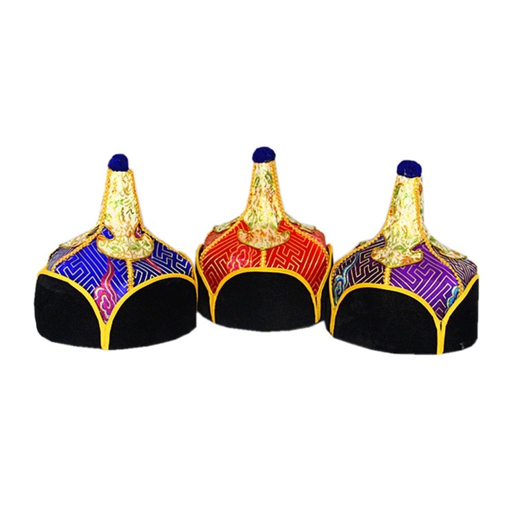 蒙古男士蒙古族舞蹈少数民族服饰配饰帽子尖顶祥云帽子