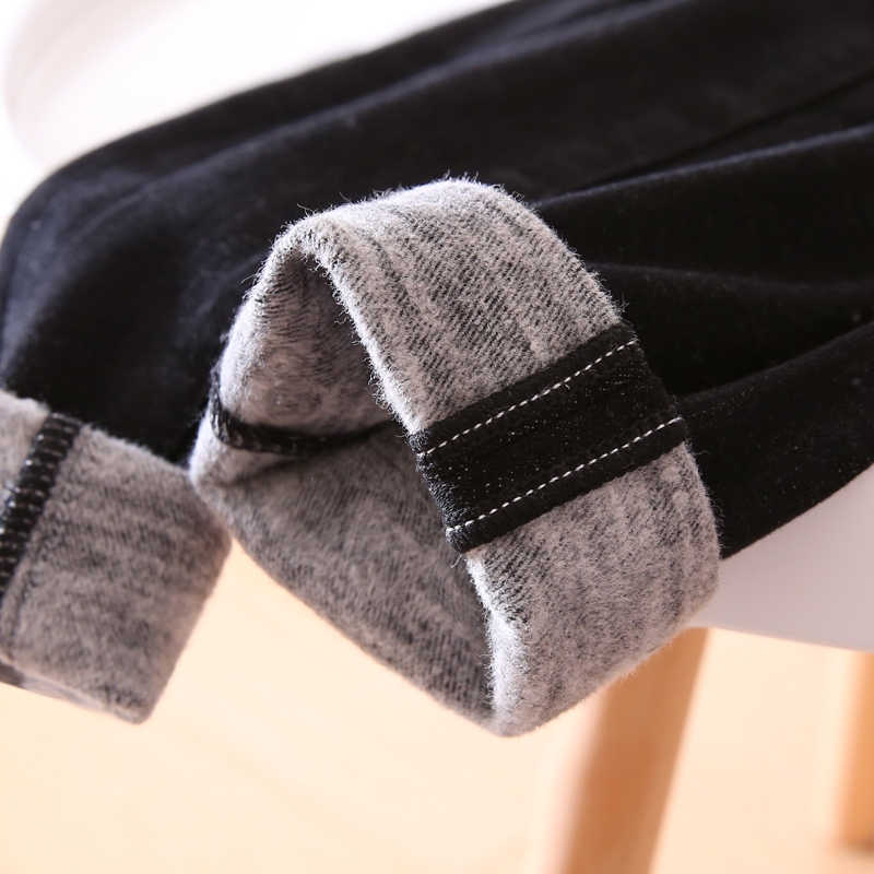 现货~丹麦订单品质炒好~保暖显瘦磨毛拉绒修身小脚牛仔裤女冬炭黑