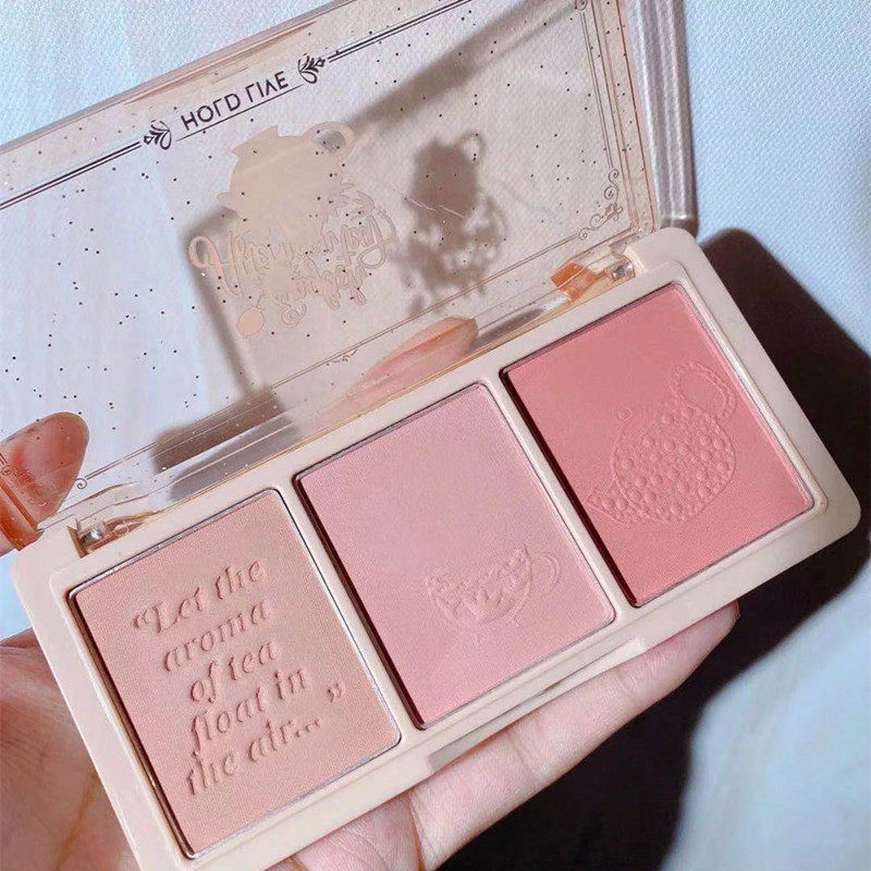 holdlive秘境花园野餐派对下午茶三色腮红红盘温柔腮红