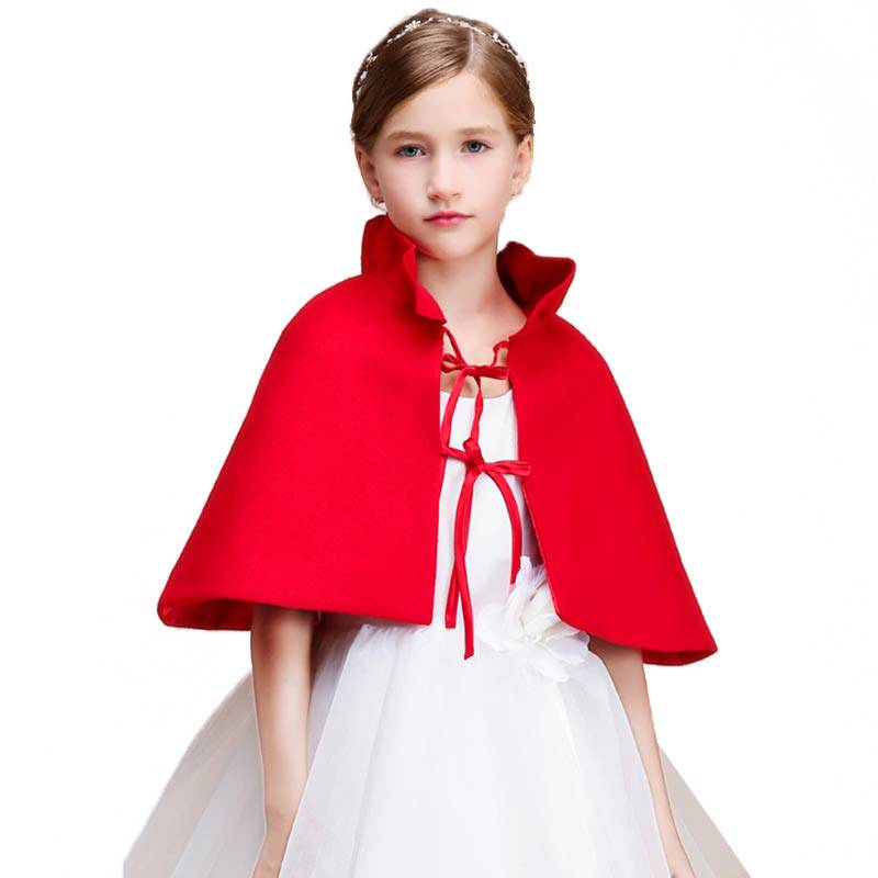 披肩muse儿童坎肩斗篷披风红色秋冬女童公主女童披风
