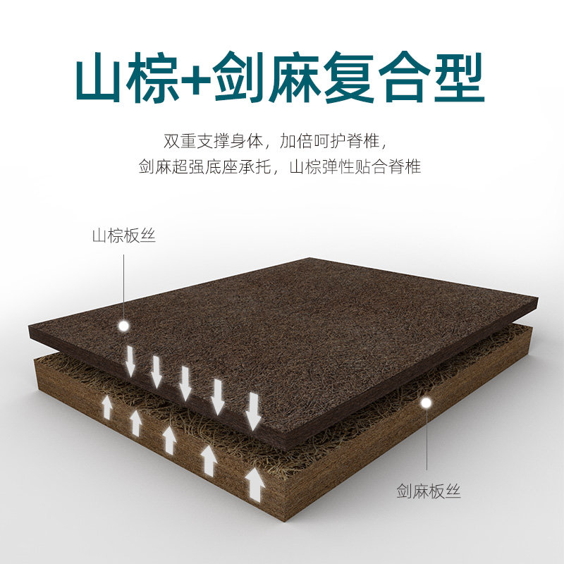 大自然山棕床垫升级诗梦天然剑麻山棕床垫15m18米双人大床垫p2