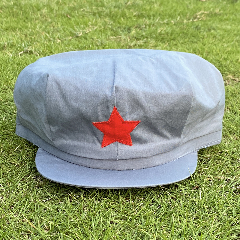 军帽五角星红军八路八路军新四八角帽子表演儿童帽子