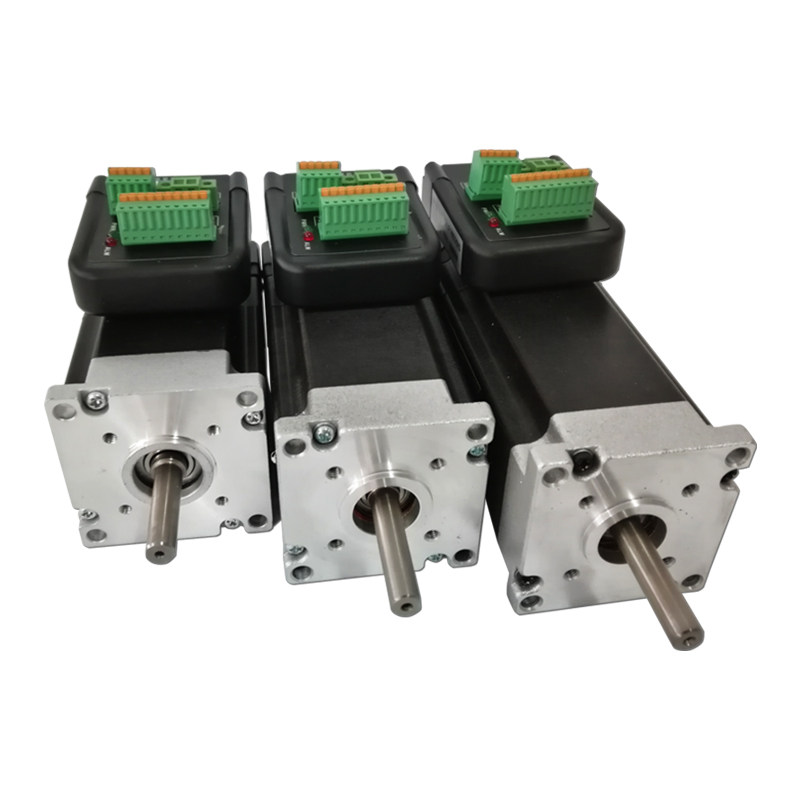 24v低压57直流无刷伺服电机一体机3000转100w140w180w编码器四极