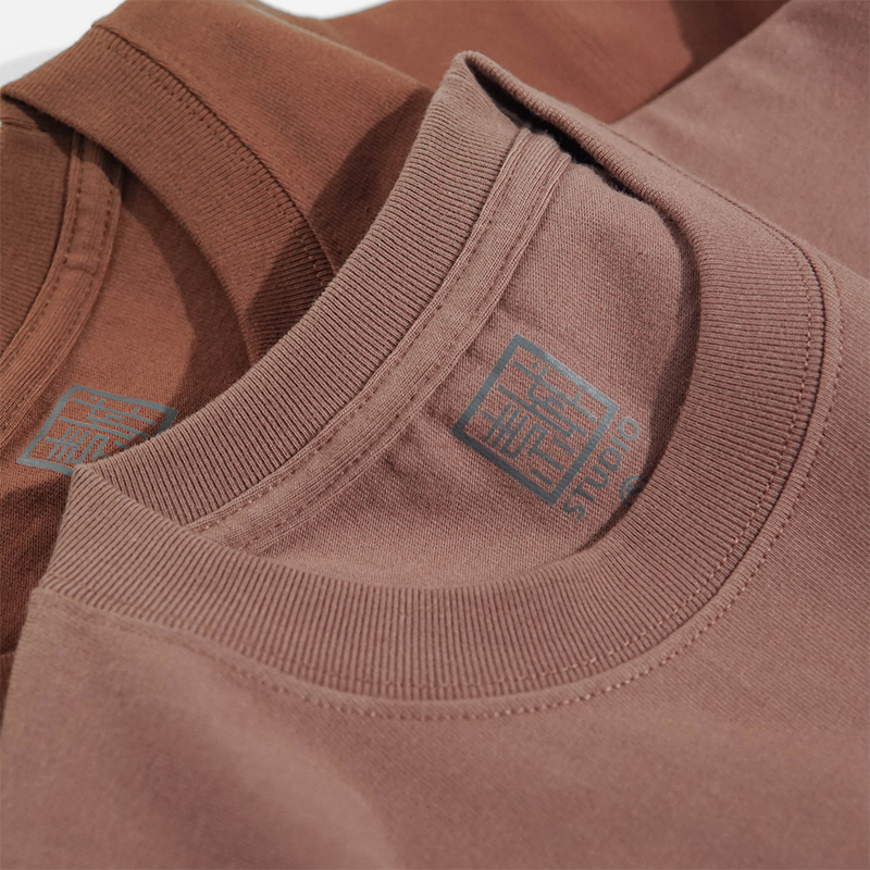 黯淡莫兰迪豆沙红脏橘色南瓜黄纯色基础款圆领短袖重磅T恤男女款