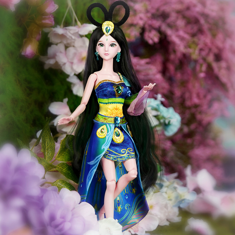 娃娃叶罗丽女孩儿童玩具衣服套装礼盒生日礼物蓝孔雀娃娃