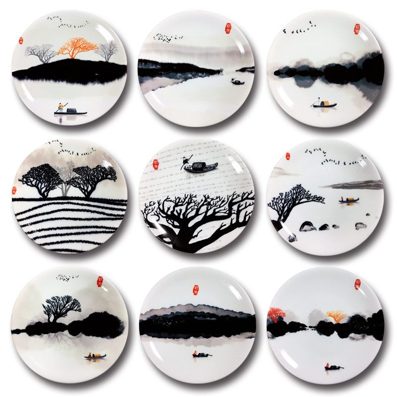 新中式客厅餐厅墙面装饰盘子挂盘创意家居壁饰陶瓷工艺品摆盘摆件