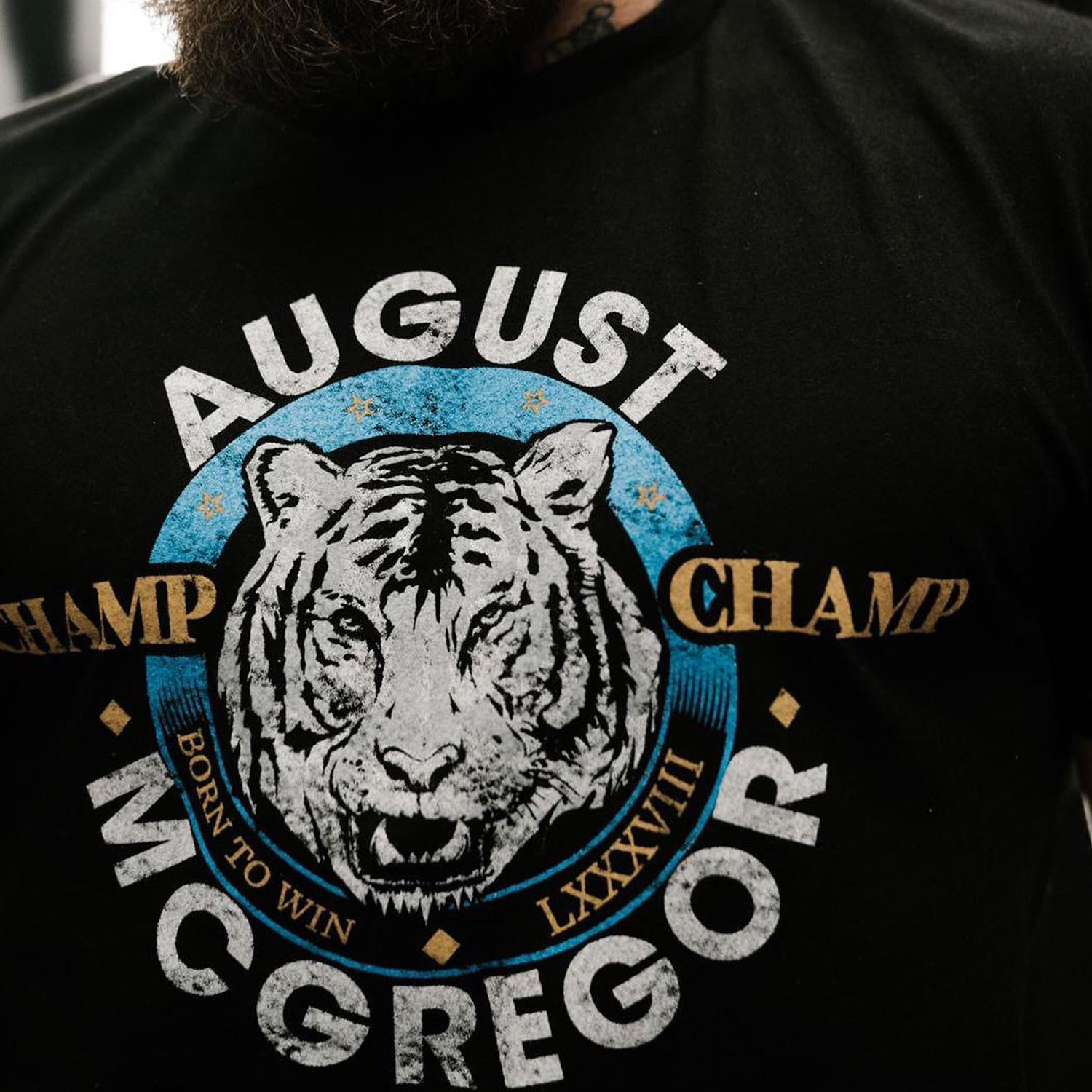 老虎运动训练修身格斗健身ufc泰拳麦雷康纳运动t恤