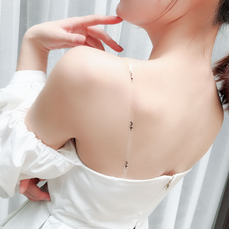 肩带隐形对装进口透明防滑内衣衣带纹身字母肩带