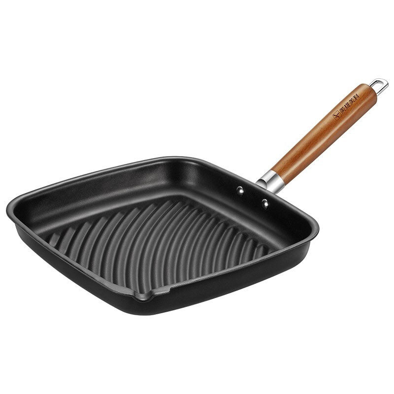 美珑美利黑晶铁锅牛排专用煎锅盘无涂层不沾平底锅煎锅