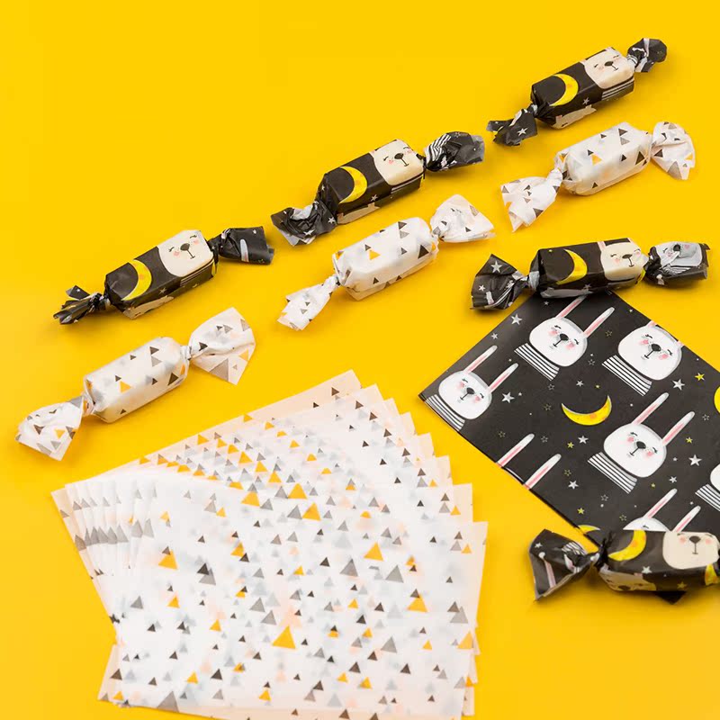 法焙客牛轧糖包装纸 家用牛扎糖包装糖纸牛札糖材料 牛轧糖纸50张