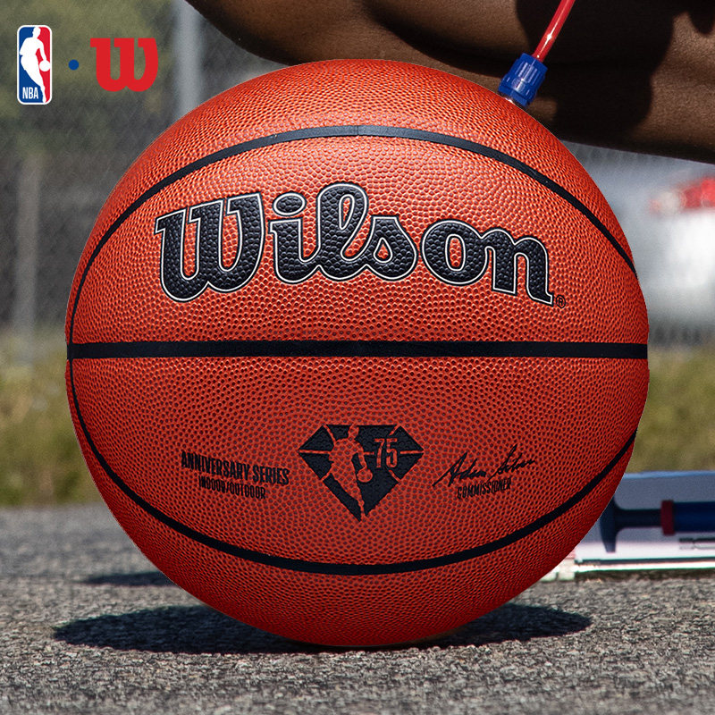 篮球wilson威尔胜nba75周年纪念室内外成人比赛用球pu7篮球
