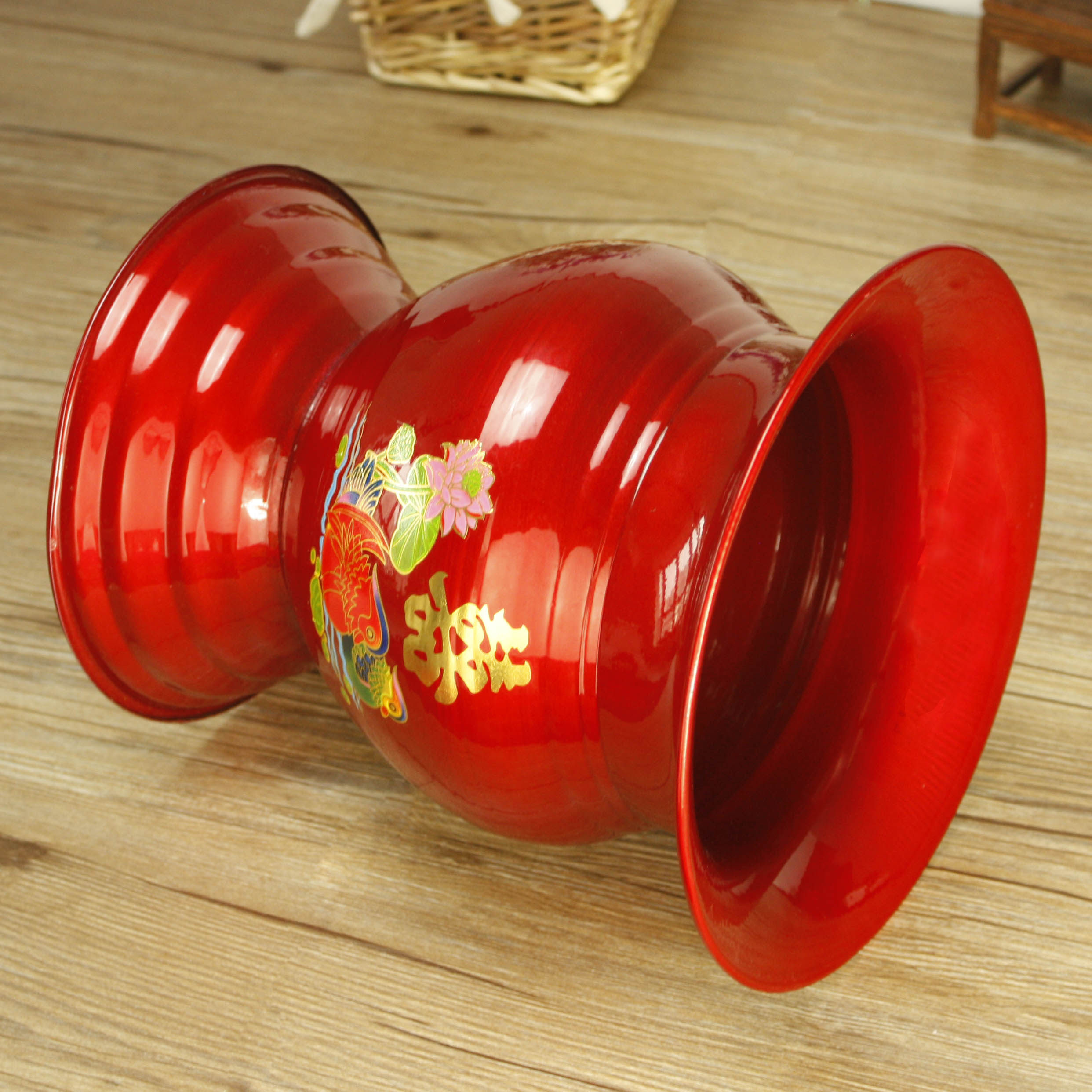 痰盂结婚鸳鸯红色喜庆成人儿童烤瓷创意礼盒