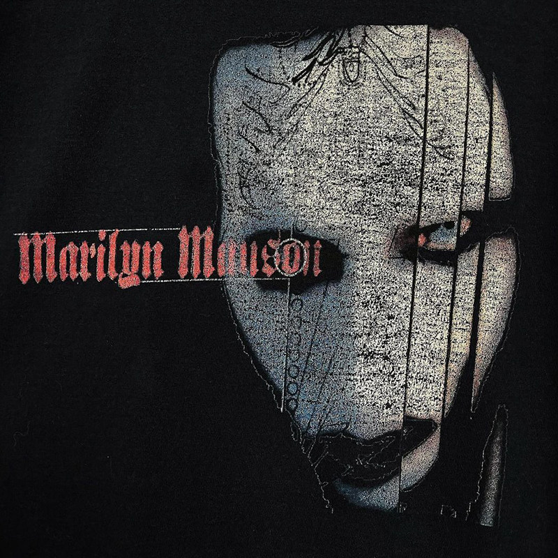 marilynmanson玛丽莲曼森vintage高街哥特暗黑鬼脸男女t恤