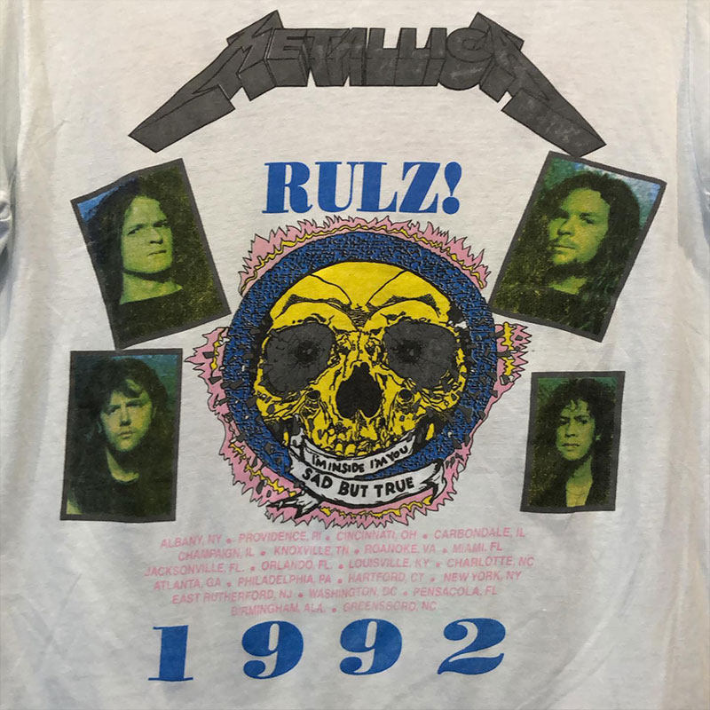 metallica乐队美式潮牌男女短袖vintage欧美复古街头情侣款t恤