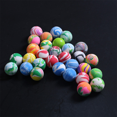 实心橡胶球混彩色儿童玩具混款弹力球一元扭蛋机弹珠球跳跳