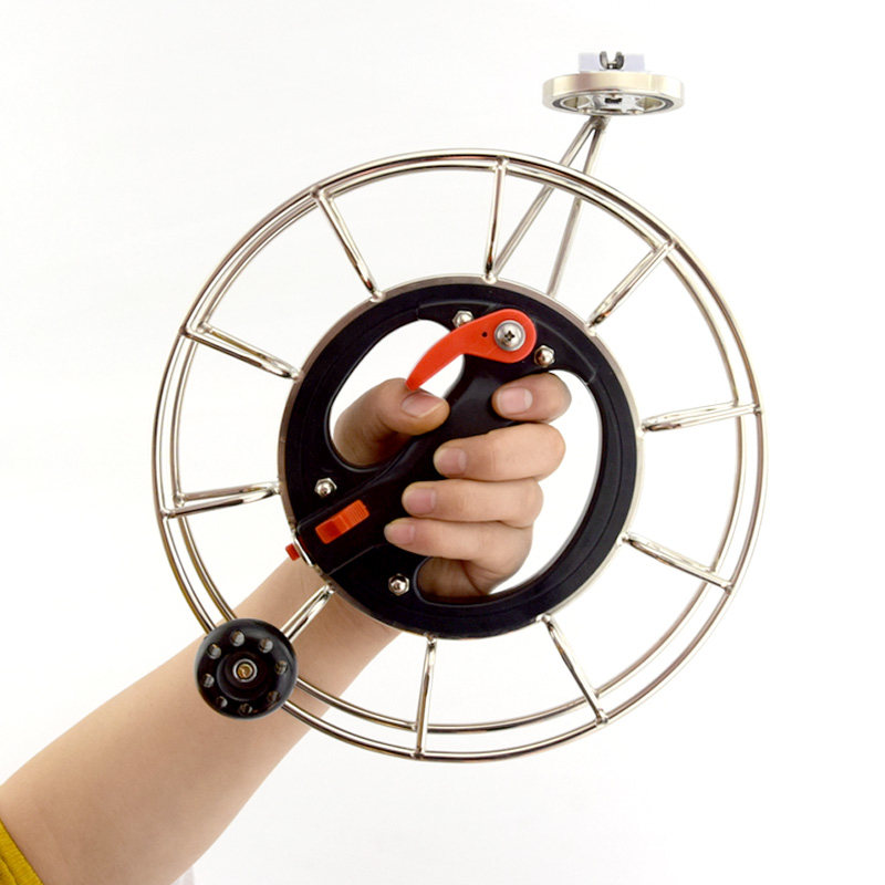 新款不锈钢风筝轮带刹车成人高档大轴轴承静音风筝