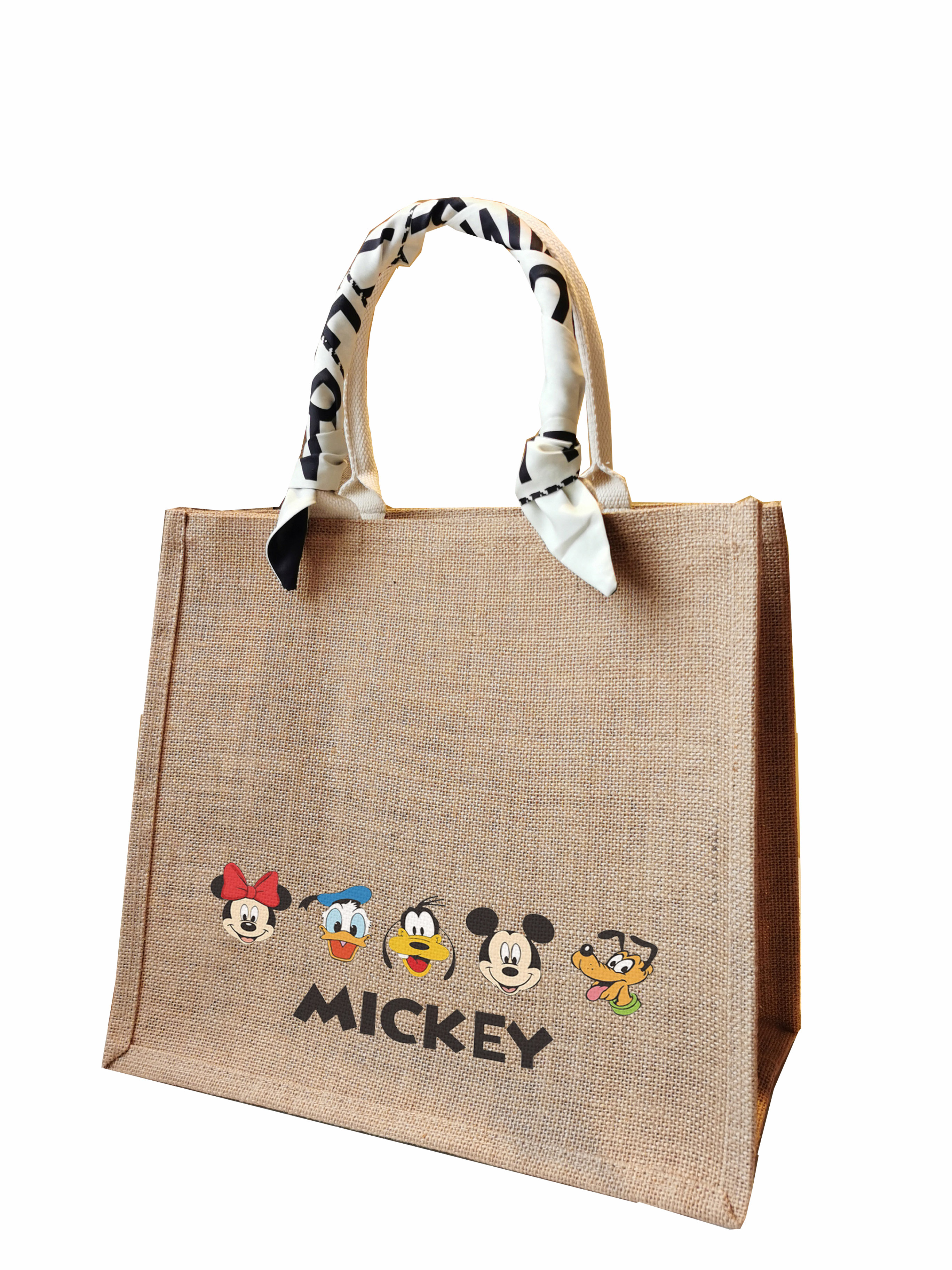 muji麻袋改造无印良品麻布布袋diy黄麻购物袋手绘通用款女包