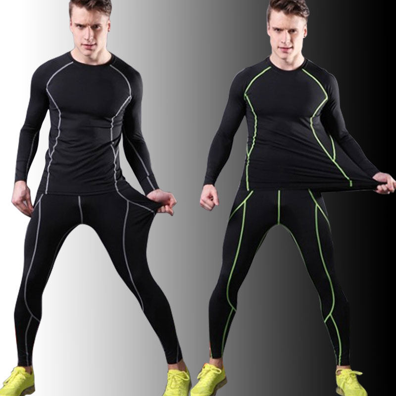 成人儿童运动紧身衣套装长袖打底衫加绒篮球速健身套装