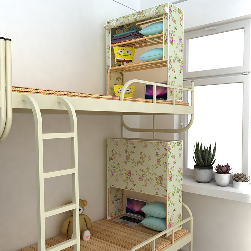 床上衣柜宿舍神器大学生女寝室收纳柜子上铺下铺床头小衣柜置物架