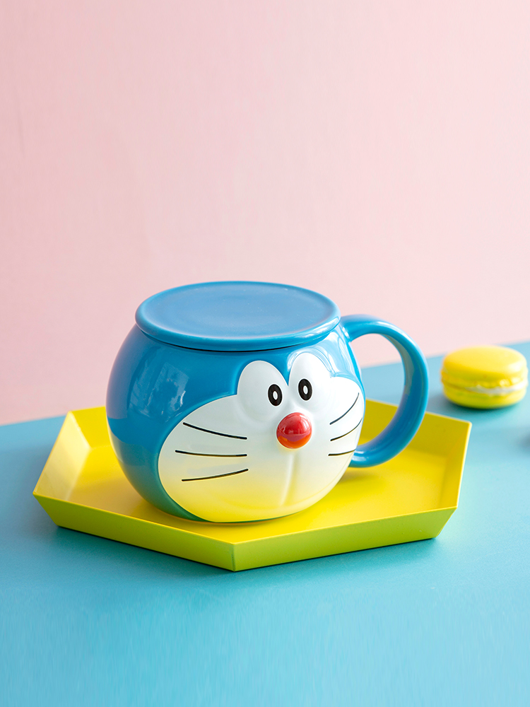 哆啦水杯叮当猫杯子机器猫可爱胖子马克陶瓷卡通马克杯