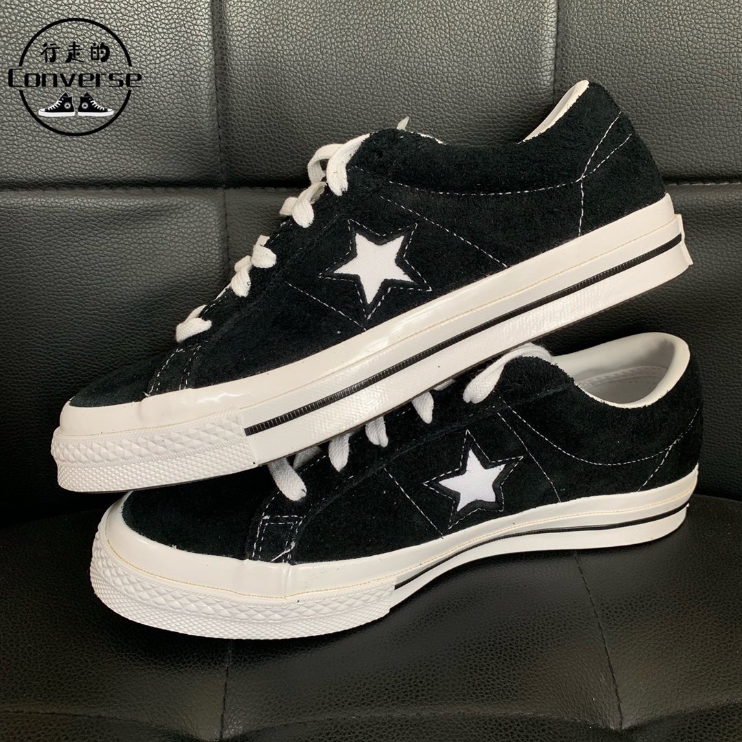 匡威cooverseonestar黑色毛皮男女情侣帆布布鞋帆布鞋