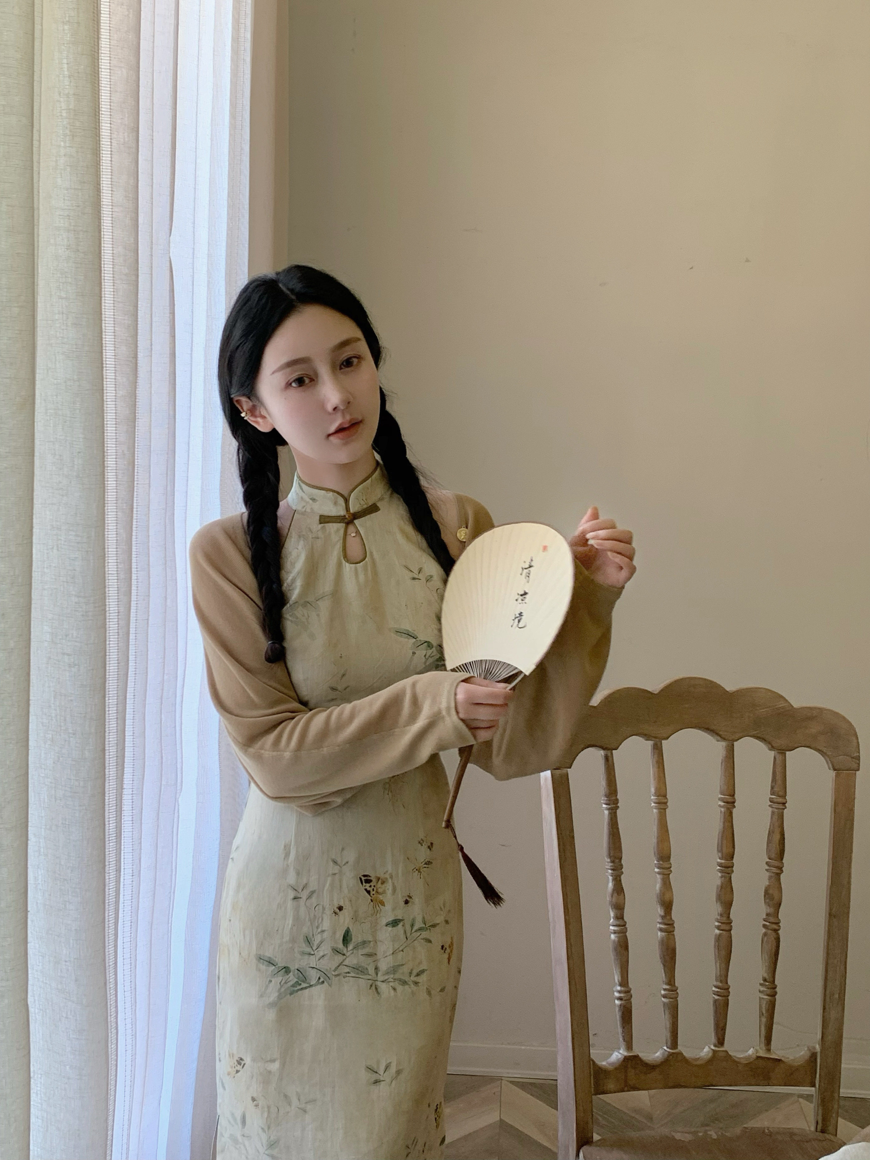 桃可了《喜雨韵》复古中式改良旗袍连衣裙女夏气质无袖民国风裙子