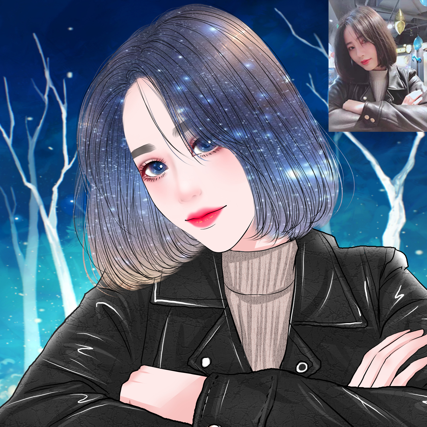 手绘头像星空童话芭比卡通卡通人人物形象设计漫画卡通