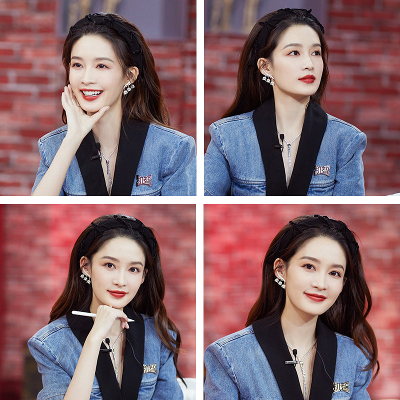 李沁同花芽珍珠耳环弧形小众高级锆石耳钉轻奢耳环