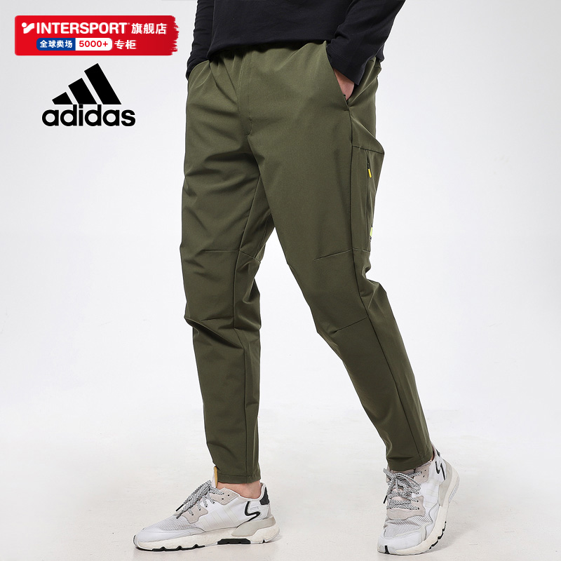 Adidas阿迪达斯裤子男裤2022春夏季新款运动裤绿色宽松长裤GP0954