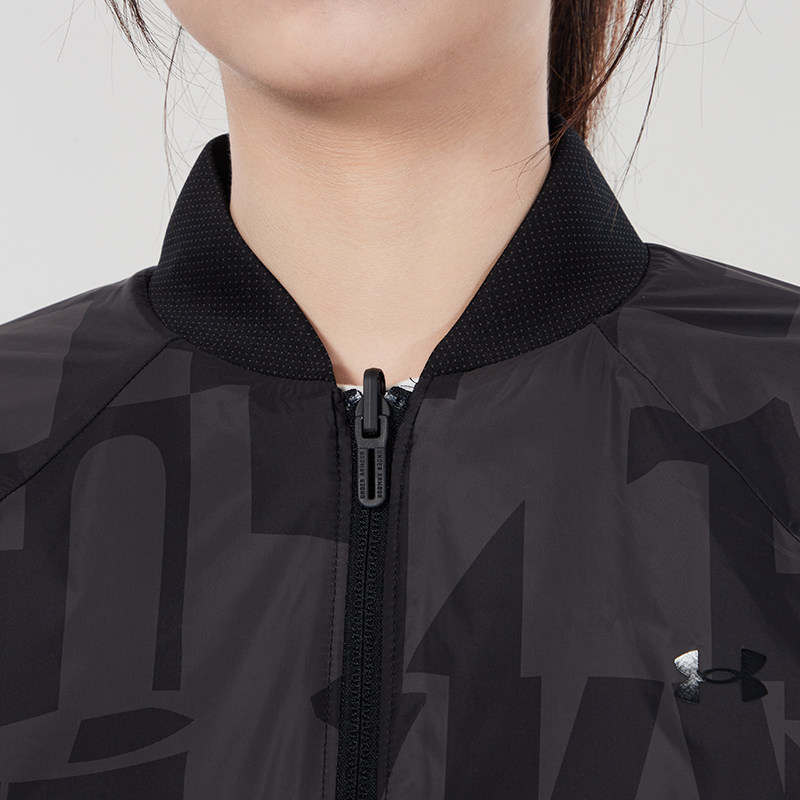 安德玛ua女装2021新款飞行员休闲运动两面跑步夹克运动茄克