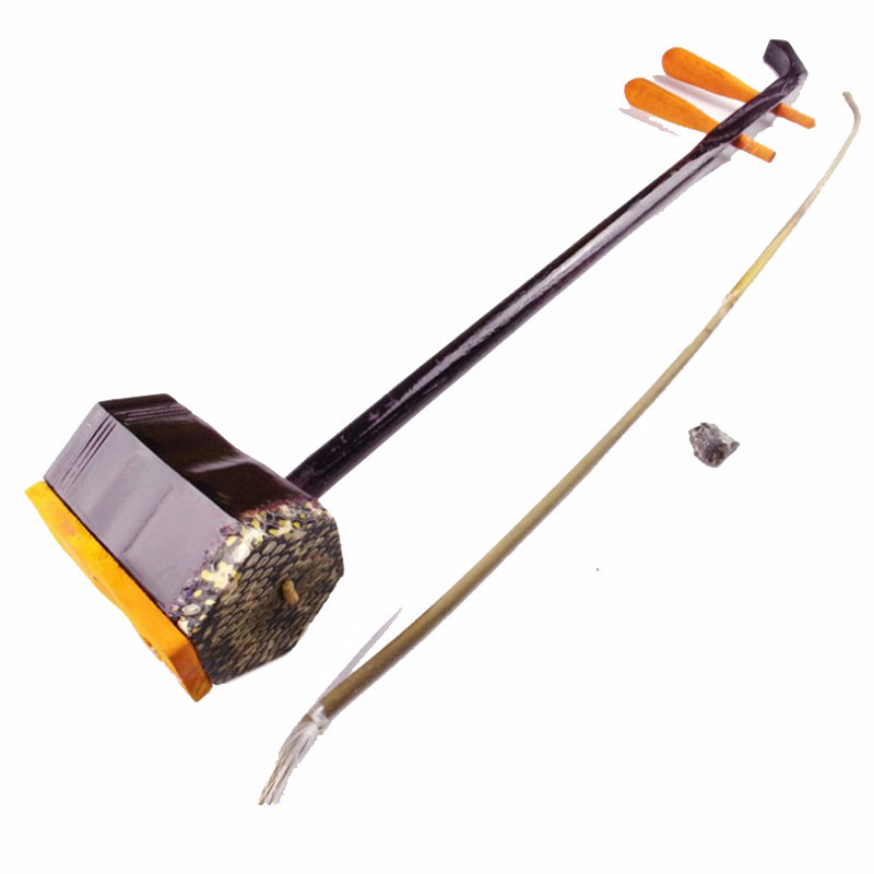 黑白白色六角二胡古装工笔画奚琴南胡舞蹈表演辅助道具类