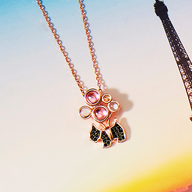 agatha瑷嘉莎银环环游世界系列多彩气球小狗项链项链