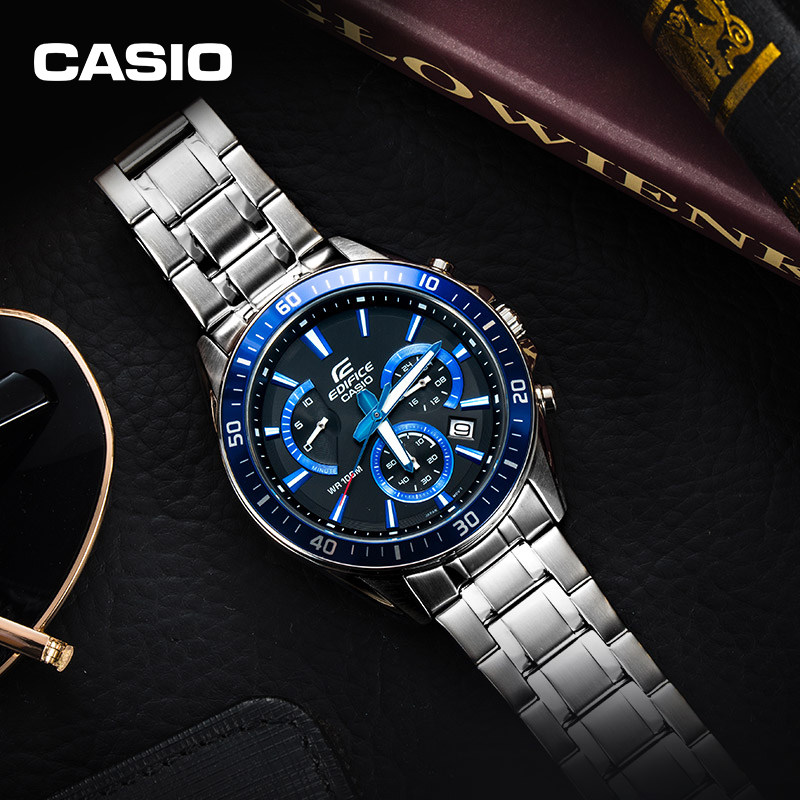 卡西欧旗舰店efr552d防水商务男士石英手表官网官方日韩腕表