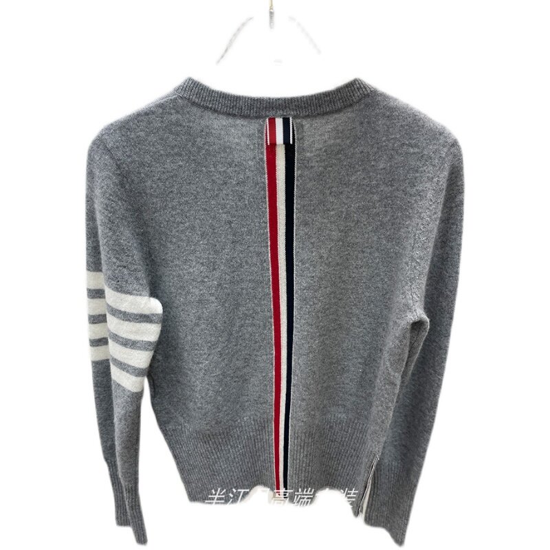 2021年d家纯原秋冬款tb汤丽上衣康塞妮a级山羊绒针织圆领毛衣开衫