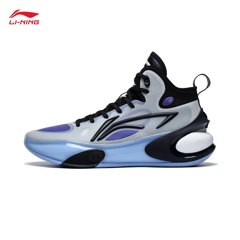 李宁驭帅17男子篮球鞋反光轻量高回弹中帮学生专业比赛鞋abat043